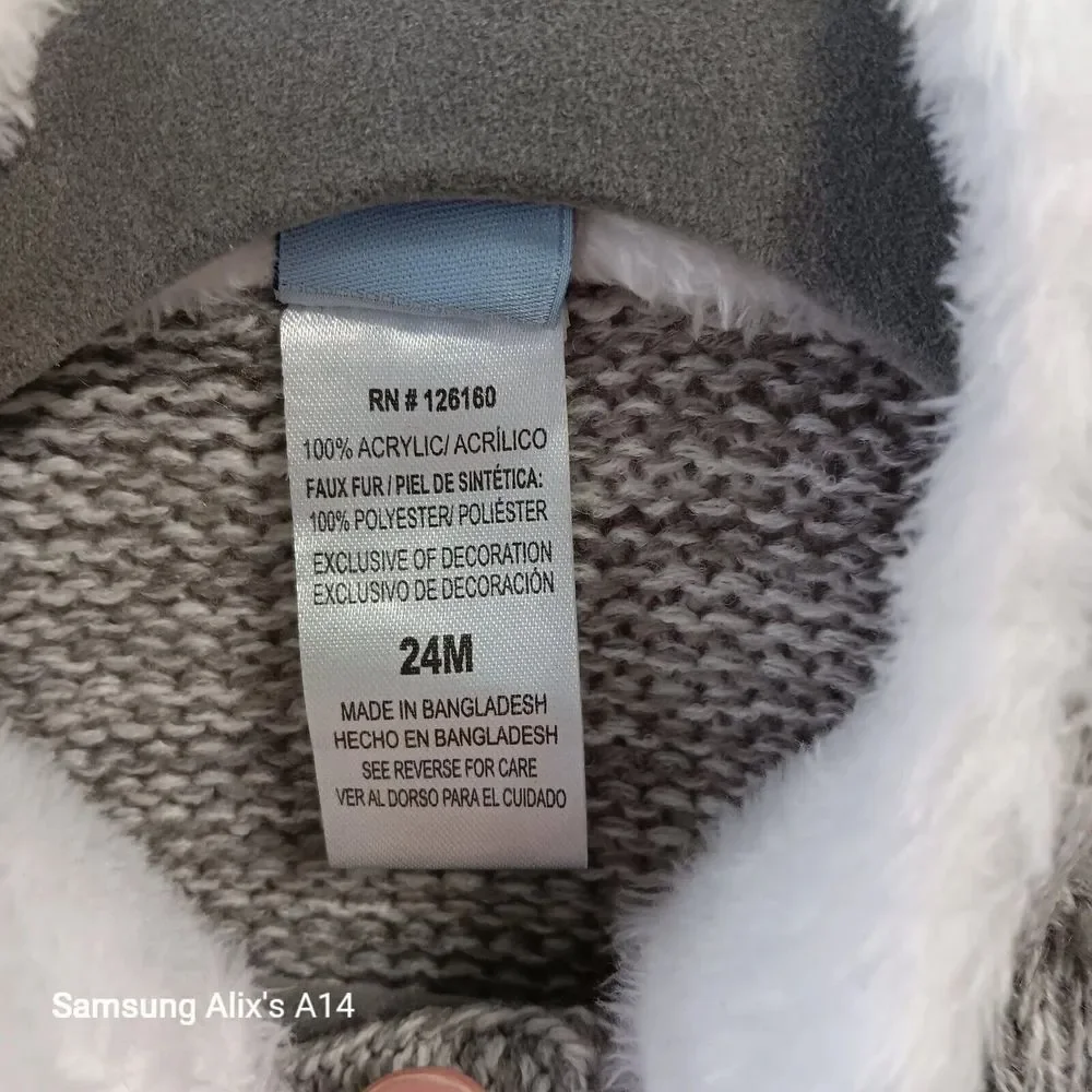 LITTLE LAD Toddler Boys (24 M) Elbow Patch Sweater,‎ Gray/White Cable Knit